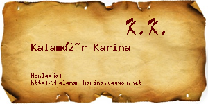 Kalamár Karina névjegykártya